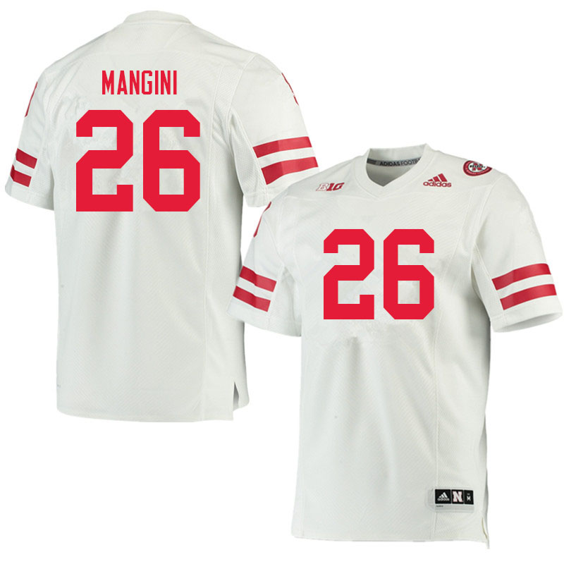 Men #26 Roman Mangini Nebraska Cornhuskers College Football Jerseys Sale-White
